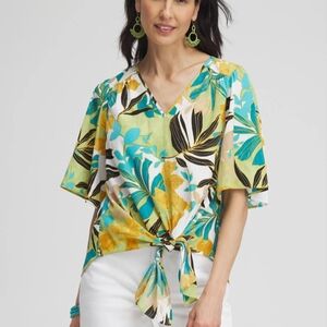 Floral V-Neck Tie-Front Top